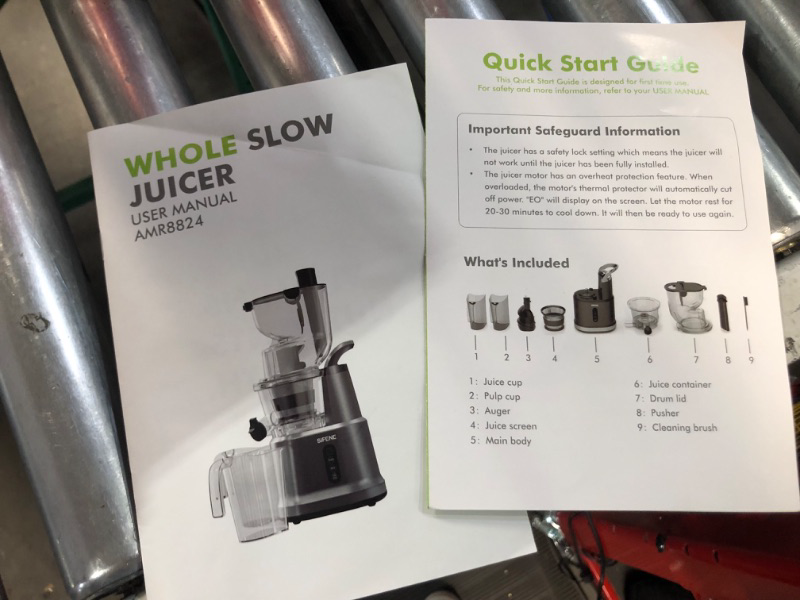 Photo 2 of **PARTS ONLY**
SiFENE Slow Masticating Juicer Machines with Big 81mm Chute, Whole Slow Juicer, Cold Press Juice ExtractorRed