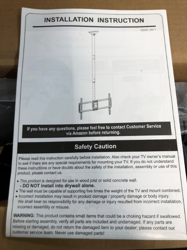 Photo 4 of **SEE NOTES**
MOUNTUP Ceiling TV Mount, Hanging TV Ceiling Mount for TVs 26''-70'', Full Motion TV Bracket with Max 60 Inches 