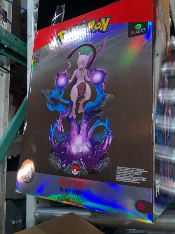 Photo 2 of Pokémon 13" Large Mewtwo Deluxe Collector Statue Figure - LED Light Effects - Officially Licensed - Authentic Collectible 