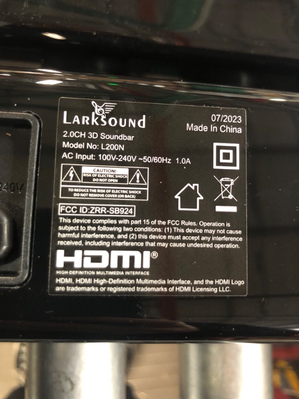 Photo 3 of LARKSOUND Sound Bar Surround Sound System, TV Speaker Soundbar Bluetooth/HDMI ARC/Optical/AUX/USB, 31 Inch