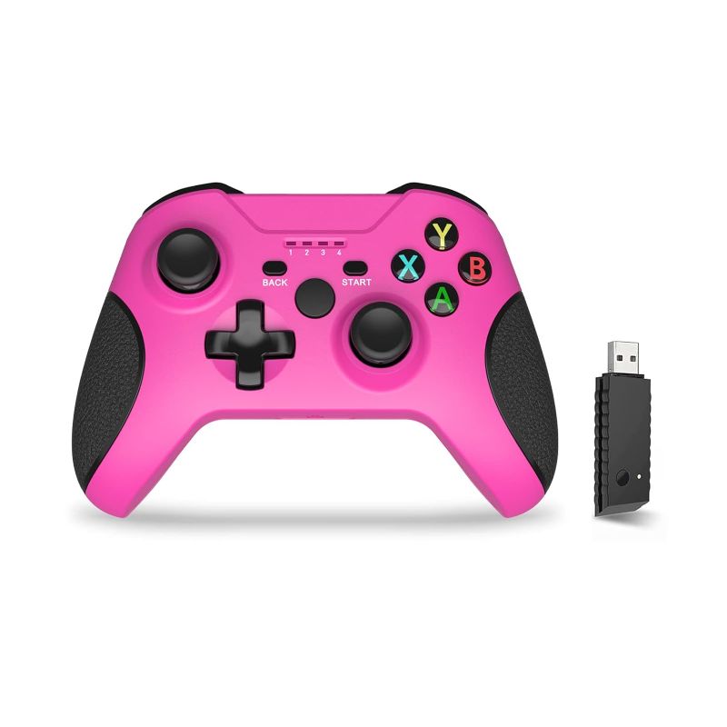 Photo 1 of Wireless Controller for PC/PS3, Game Controller Compatible with Windows7/8/10,2.4GHZ Gamepad Linear Trigger(PINK)