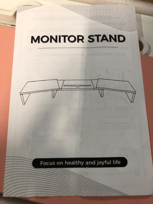 Photo 5 of WESTREE Triple Dual Monitor Stand Riser, 56" Extra Long Monitor Stand for 1~2~3 Monitors, Monitor Stand  pink