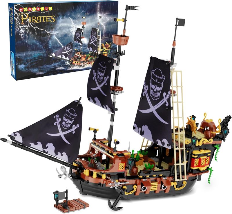 Photo 1 of **PARTS ONLY**
HOGOKIDS Pirate Ship Building Blocks Sets - Pirate Ship Mini Building Blocks Kit | Boat and Ship Model Kit (1328 PCS)