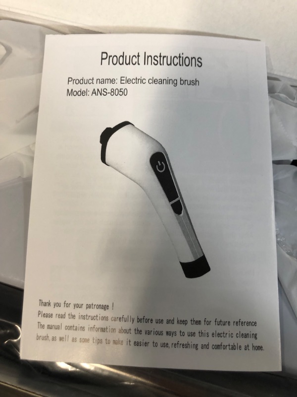 Photo 2 of **PARTS ONLY** 
SAPANA Electric Spin Scrubber for Cleaning, Cordless Electric Scrubber with Adjustable Long Handle, Holder 