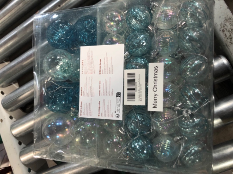 Photo 3 of (READ FULL POST) Valery Madelyn Christmas Ball Ornaments, 50ct Light Blue and Silver Shatterproof Christmas Tree Decorations Set