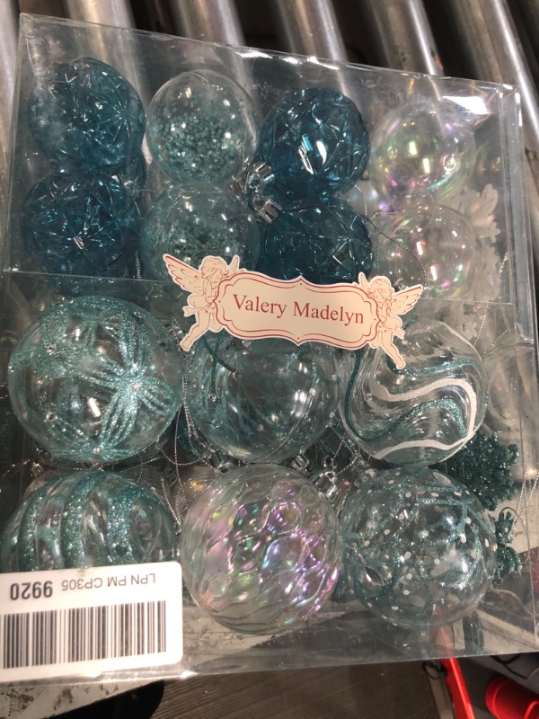 Photo 4 of (READ FULL POST) Valery Madelyn Christmas Ball Ornaments, 50ct Light Blue and Silver Shatterproof Christmas Tree Decorations Set