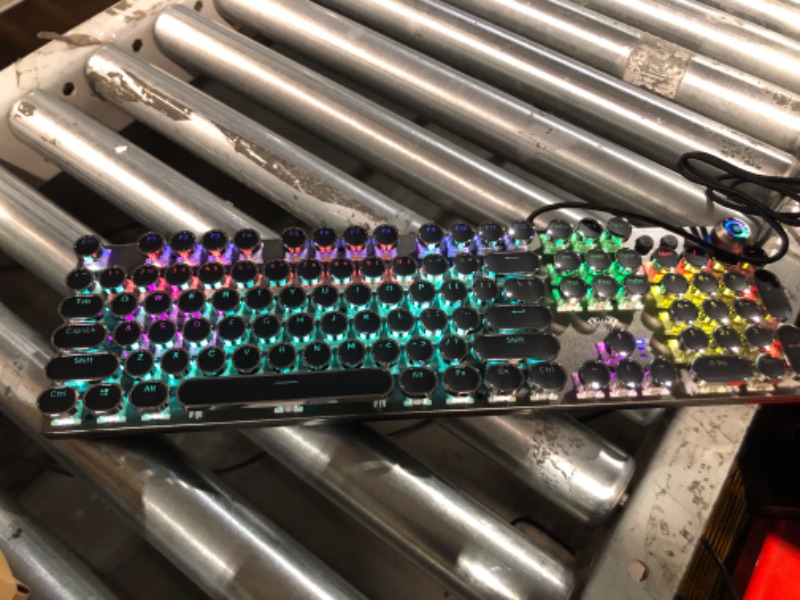 Photo 3 of AULA F2088 Typewriter Style Mechanical Gaming Keyboard Blue Switches,Rainbow LED Backlit