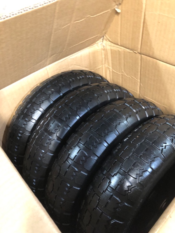 Photo 3 of (4-Pack) 13‘’ Tire for Gorilla Cart - Solid Polyurethane Flat-Free Tire and Wheel Assemblie