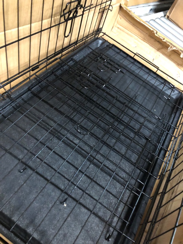 Photo 5 of ***USED - BENT BARS***
FDW Dog Crate Dog Cage Pet Crate for Large Dogs Folding Metal Pet Cage Double Door W/Divider Panel Black 30 Inch