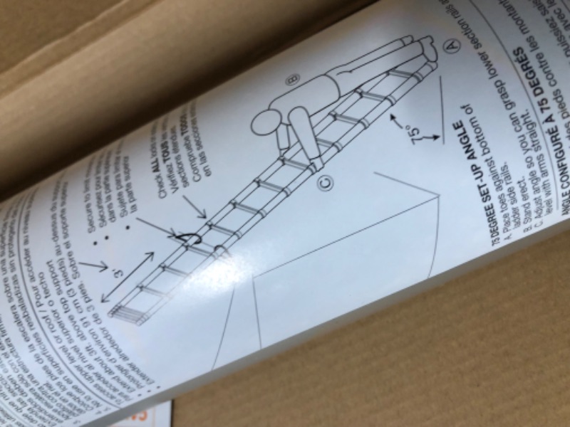 Photo 2 of *RIGHT SIDE LOCKING MECHANISM DOESN NOT WORK* Telescoping Ladder, SocTone 12.5 FT Aluminum Lightweight Extension Ladder with 2 Triangle Stabilizers, Heavy Duty 330lbs Max Capacity, Multi-Purpose Collapsible Ladder for RV or Outdoor Work
