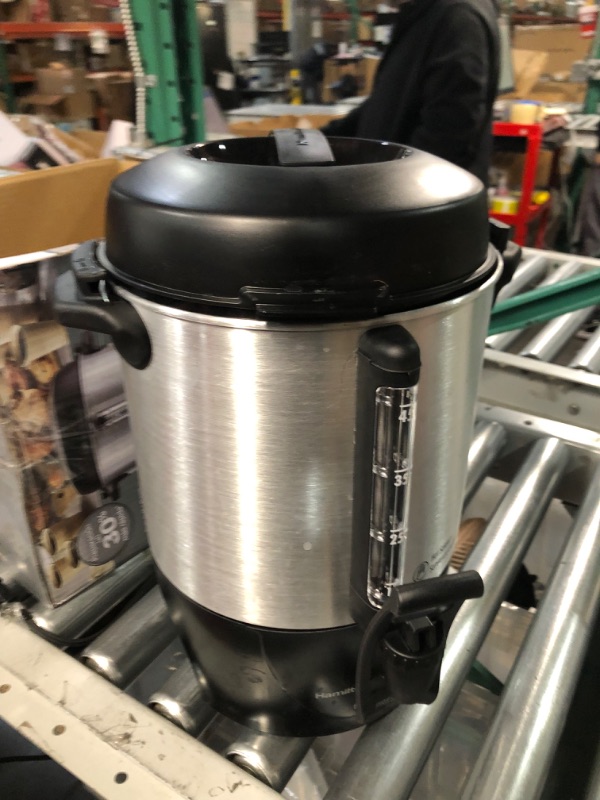 Photo 3 of Hamilton Beach 40521 Coffee Urn and Hot Beverage Dispenser, 45 Cup, Fast Brew, Silver 45 Cup, Fast Brew Silver