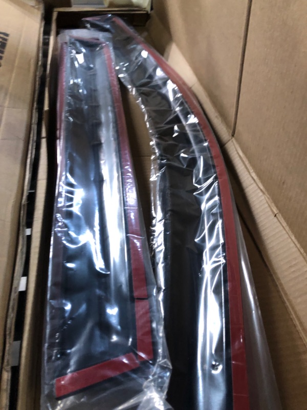 Photo 1 of Lightronic WV94375 Tape-on Side Window Visor Deflector Rain Guard, Dark Smoke Shatterproof, 4 PCS Set for 2014-2018 Subaru Forester