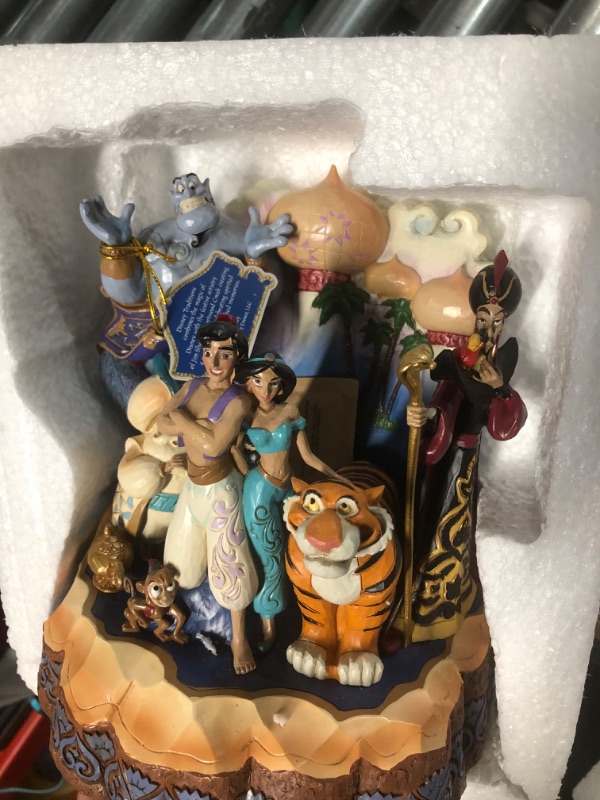 Photo 3 of **DAMAGE SEE NOTES**
Enesco Disney Traditions by Jim Shore Aladdin Characters Carved by Heart Figurine, 7.67 Inch, Multicolor