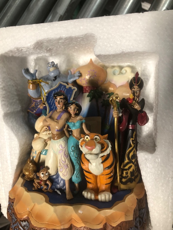 Photo 2 of **DAMAGE SEE NOTES**
Enesco Disney Traditions by Jim Shore Aladdin Characters Carved by Heart Figurine, 7.67 Inch, Multicolor