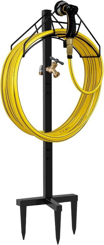 Photo 1 of ****STOCK IMAGE FOR SAMPLE****
Artigarden Freestanding Outdoor Garden Hose Holder Stand with Brass Faucet, Heavy Duty Metal Water Hose Storage Stake Rack for Backyard, Black (Hose not Included)