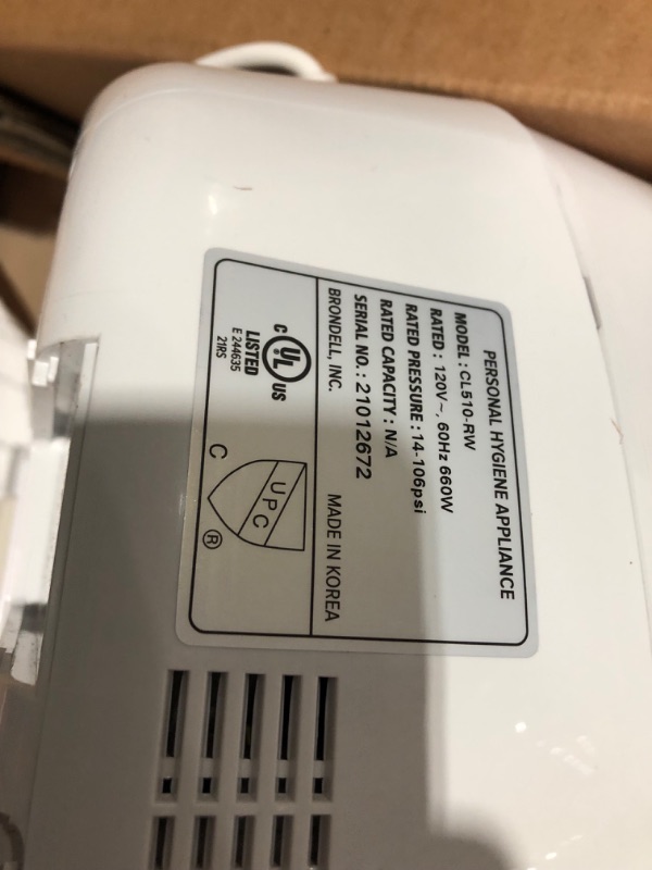 Photo 8 of ***USED - DIRTY - UNABLE TO TEST***
Brondell CL510-RW Swash CL510 Electric Bidet Toilet Heated Seat, Oscillating Stainless Steel Nozzle