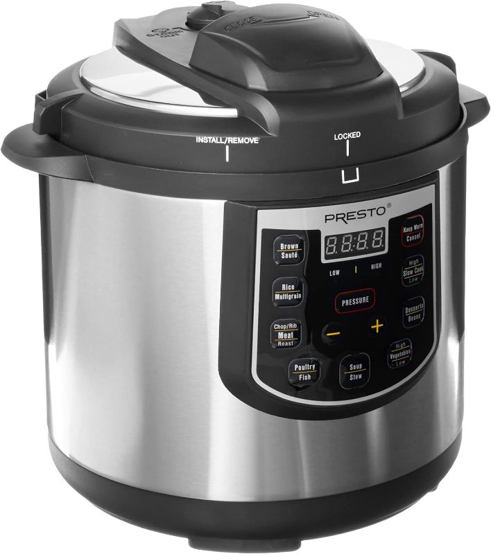 Photo 1 of ***HEAVILY USED - SEE COMMENTS***
Presto 02141 6-Quart Electric Pressure Cooker, Black, Silver, Stainless steel