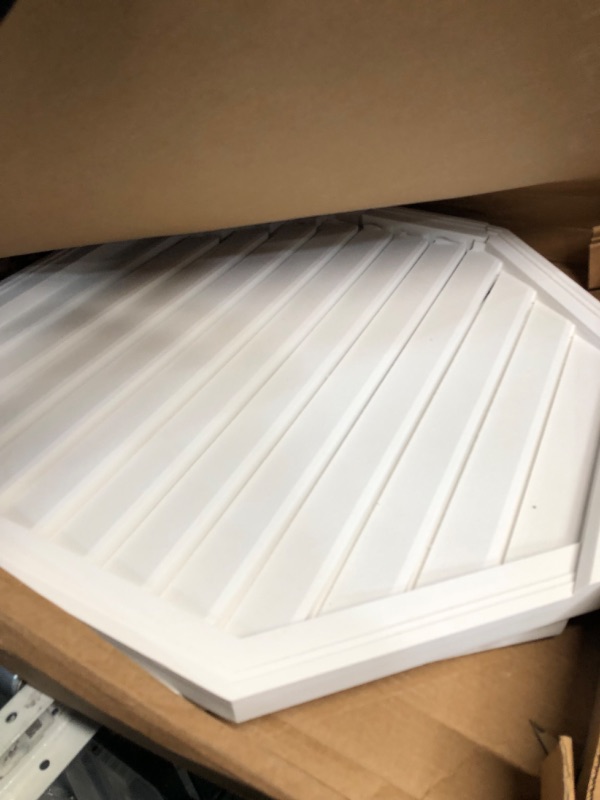 Photo 3 of *SEE NOTES* Ekena Millwork GVPOC36X3603SF Octagonal Surface Mount PVC Gable Vent, 36"W x 36"H, Factory Primed White 36"W x 36"H Functional