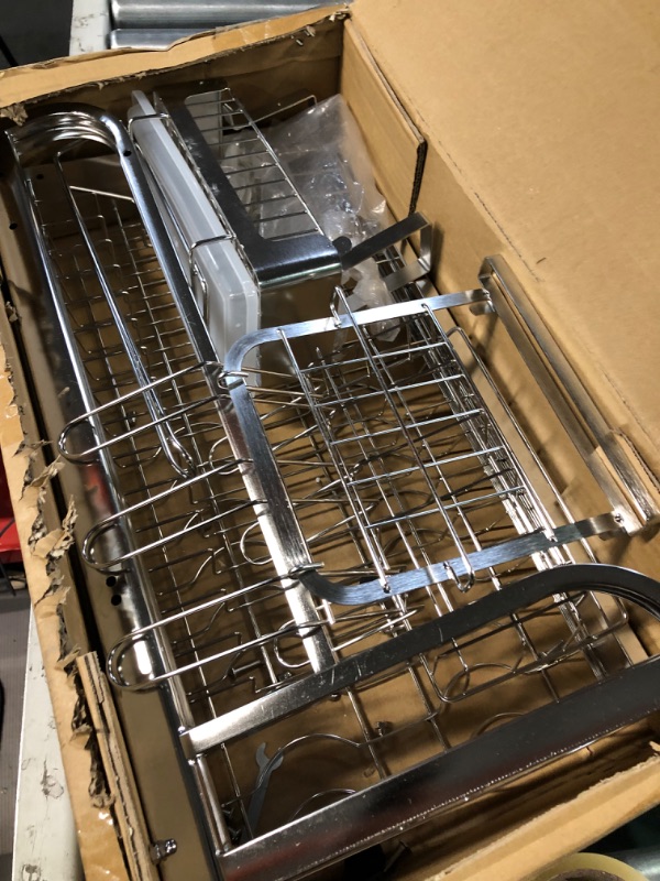 Photo 3 of ?Fit Sink 24"- 33" L? 2023 Version Adbiu Over Sink Dish Drying Rack (Expandable Dimension) Snap-On Design 2 Tier Large Kitchen Dish Rack Stainless Steel Counter Organization and Storage Black 23.5" - 32.5"(L) x 12"(W) x 19" - 22"(H)