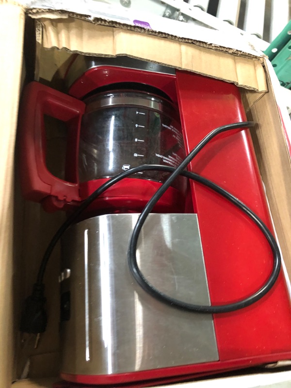 Photo 4 of [FOR PARTS, READ NOTES] NONREFUNDABLE
Kenmore Aroma Control 12-cup Programmable Coffee Maker, Red and Stainless Steel Drip Coffee Machine