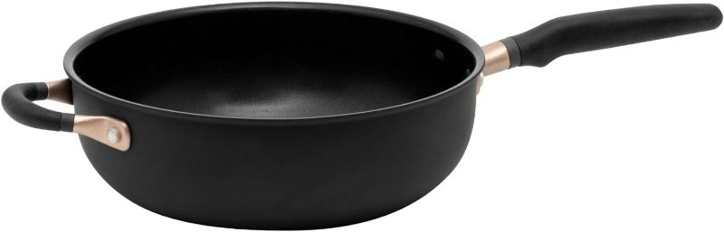 Photo 1 of Meyer Accent Series Hard Anodized Nonstick Chef Pan with Helper Handle, 4.5 Quart, Matte Black