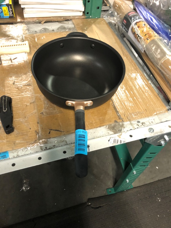 Photo 4 of Meyer Accent Series Hard Anodized Nonstick Chef Pan with Helper Handle, 4.5 Quart, Matte Black