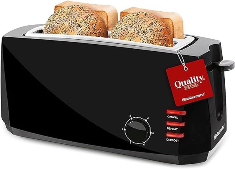 Photo 1 of Elite Gourmet ECT4829B Long Slot 4 Slice Toaster,