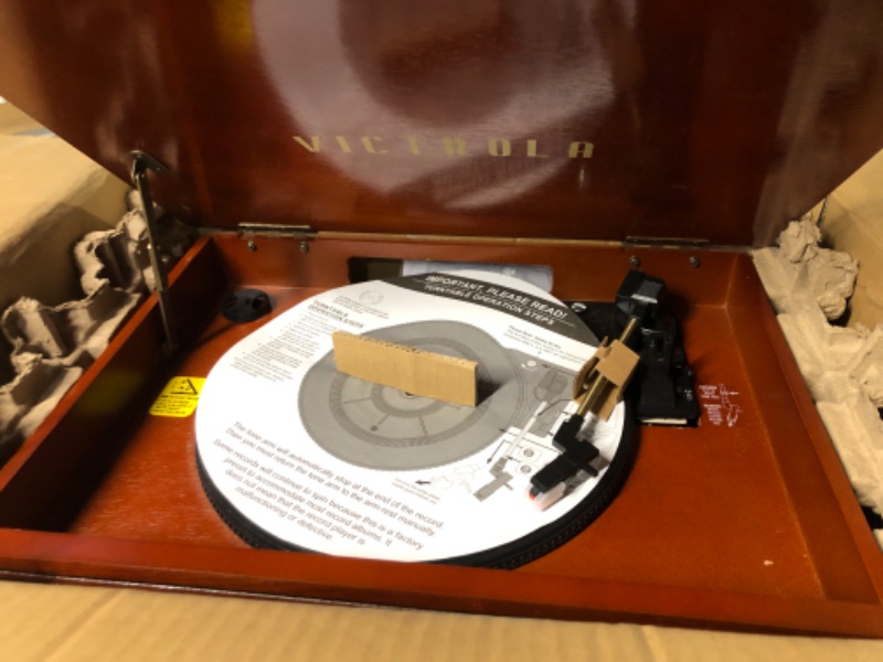 Photo 3 of Victrola Navigator 8-in-1 Classic Bluetooth Record Player with USB Encoding and 3-Speed Turntable Bundle