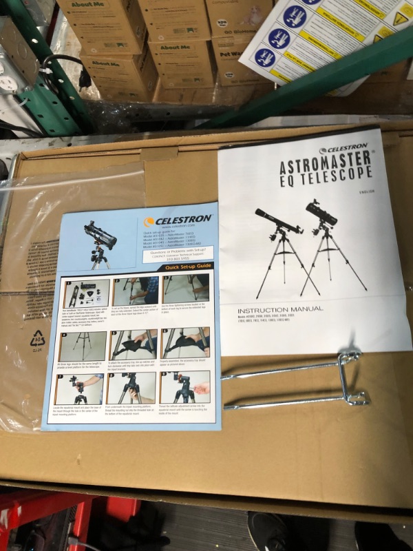 Photo 1 of Celestron - AstroMaster 130EQ Newtonian Telescope - Reflector Telescope for Beginners - Fully-Coated Glass Optics - Adjustable-Height Tripod - Bonus Astronomy Software Package 130EQ Newtonian 130EQ Newtonian
