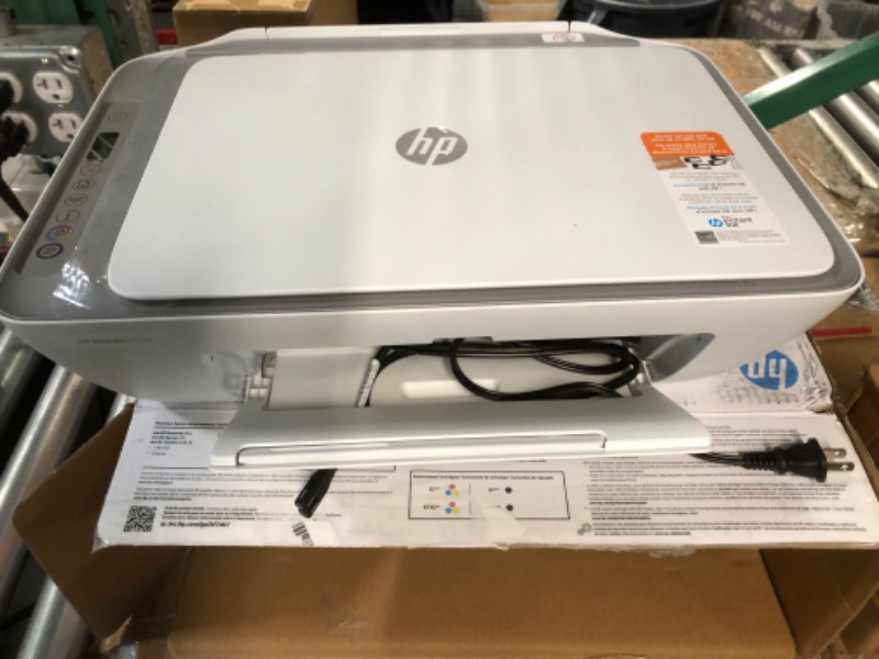 Photo 2 of HP DeskJet 2755e Wireless Color All-in-One Printer with bonus 6 months Instant Ink (26K67A), white