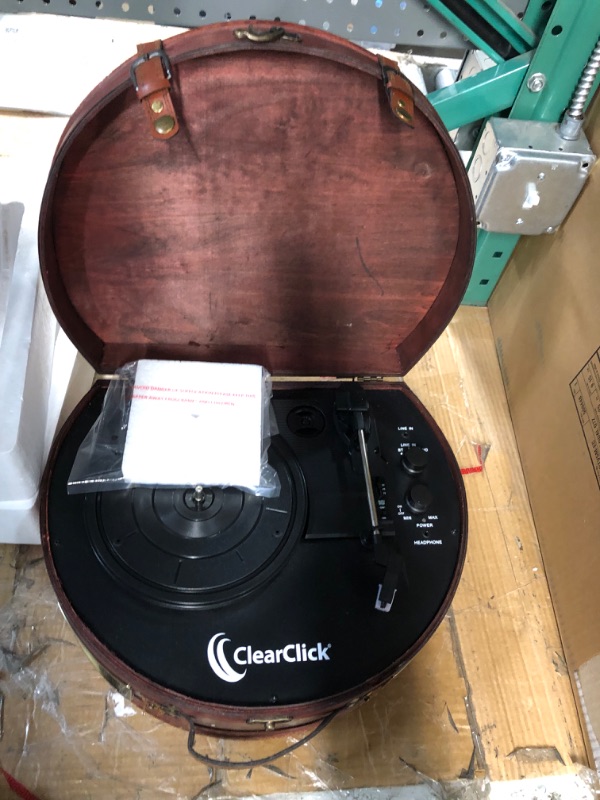 Photo 3 of ClearClick Vintage Suitcase Turntable with Bluetooth & USB - Classic Wooden Retro Style