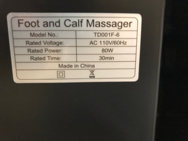 Photo 6 of ***USED - POWERS ON - UNABLE TO TEST FURTHER***
Shiatsu Heated Foot and Calf Massager Machine