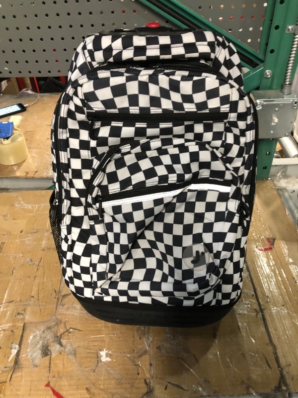 Photo 3 of (READ NOTES) J World New York Sundance Rolling Backpack Girl Boy Roller Bookbag, Wavy Checkers, 20 Inch