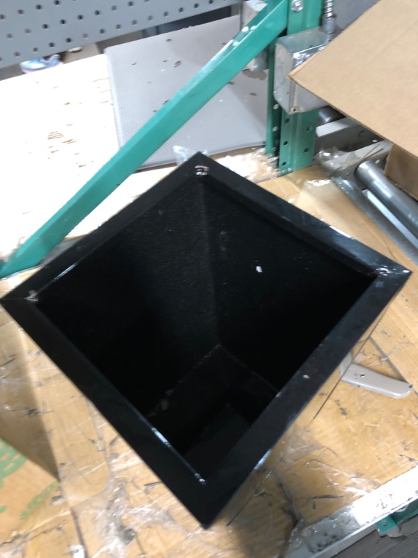 Photo 2 of 13in. Classic Square Metal Planter Black