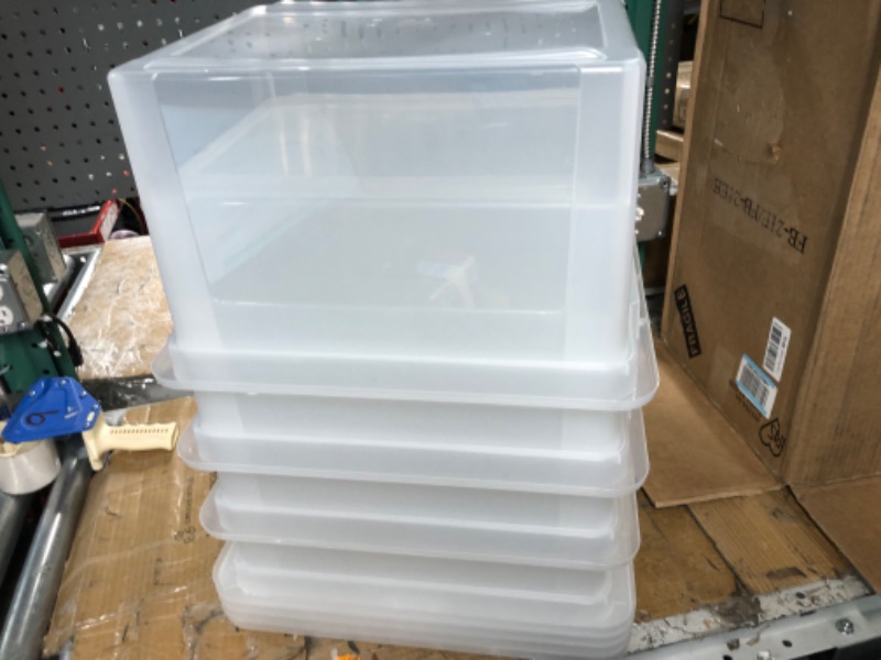 Photo 2 of ****SEE CLERK NOTES****Plastic Storage Container Bin with Latching Lid, Stackable Nestable Box Tote - Clear - 4 Pack