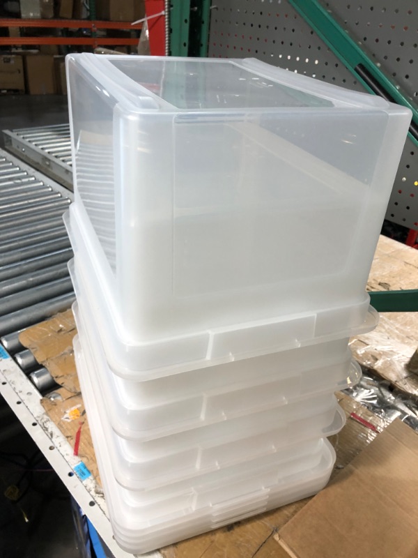 Photo 3 of ****SEE CLERK NOTES****Plastic Storage Container Bin with Latching Lid, Stackable Nestable Box Tote - Clear - 4 Pack