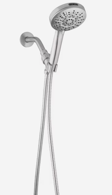 Photo 1 of ****SEE CLERK COMMENTS****allen + roth Nevis Brushed Nickel Round Handheld Shower Head 1.8-GPM (6.8-LPM)
