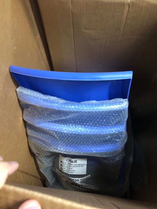 Photo 1 of ****MISSING TABLE****Flash Furniture 33'' Round Blue Plastic Height Adjustable Activity Table Set with 4 Chairs Blue Round