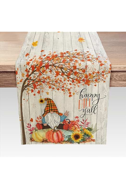 Photo 1 of Fall Gnome Pumpkin Thanksgiving Table Runner 