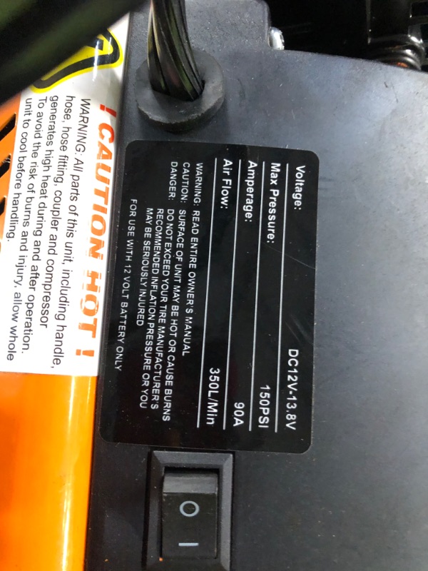 Photo 3 of **NON REFUNABLE PARTS ONLY DOES NOT POWER ON
USED ALL-TOP Heavy Duty Portable 12V Air Compressor Kit