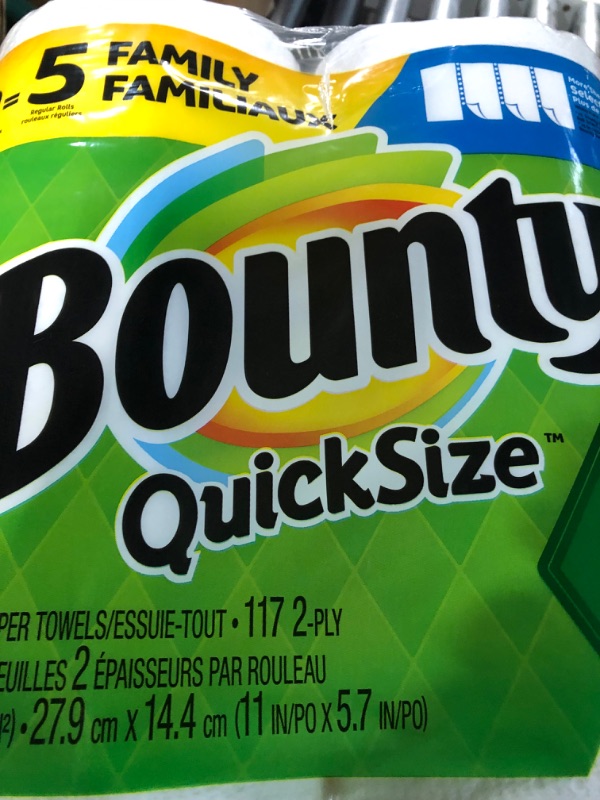 Photo 2 of Bounty Quick Size Paper Towels, White, 4 Packs Of 2 Family Rolls = 8 Family Rolls