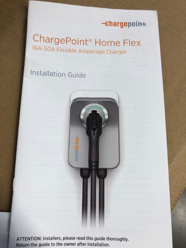 Photo 3 of ChargePoint Home Flex Electric Vehicle (EV) Charger, 16 to 50 Amp, 240V, Level 2 Black