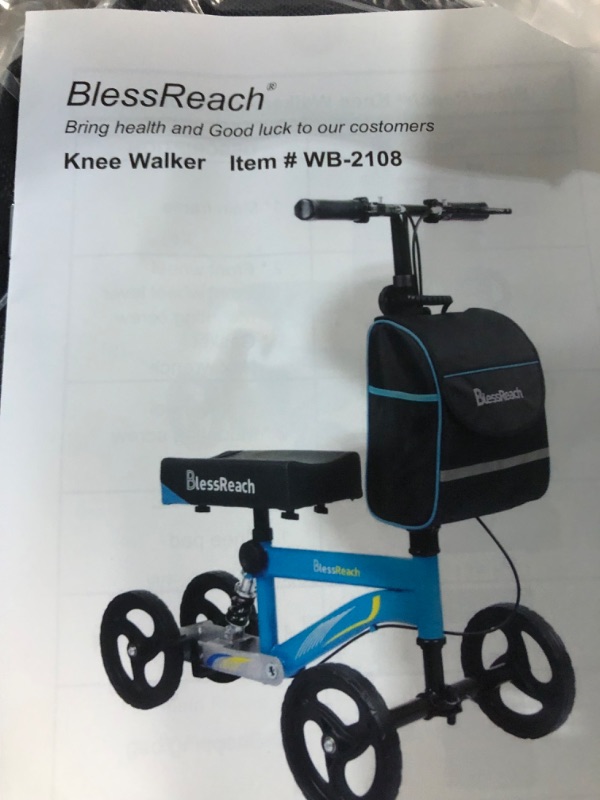 Photo 2 of BlessReach Economy Knee Scooter, Steerable Knee Walker, Foldable Knee Scooters