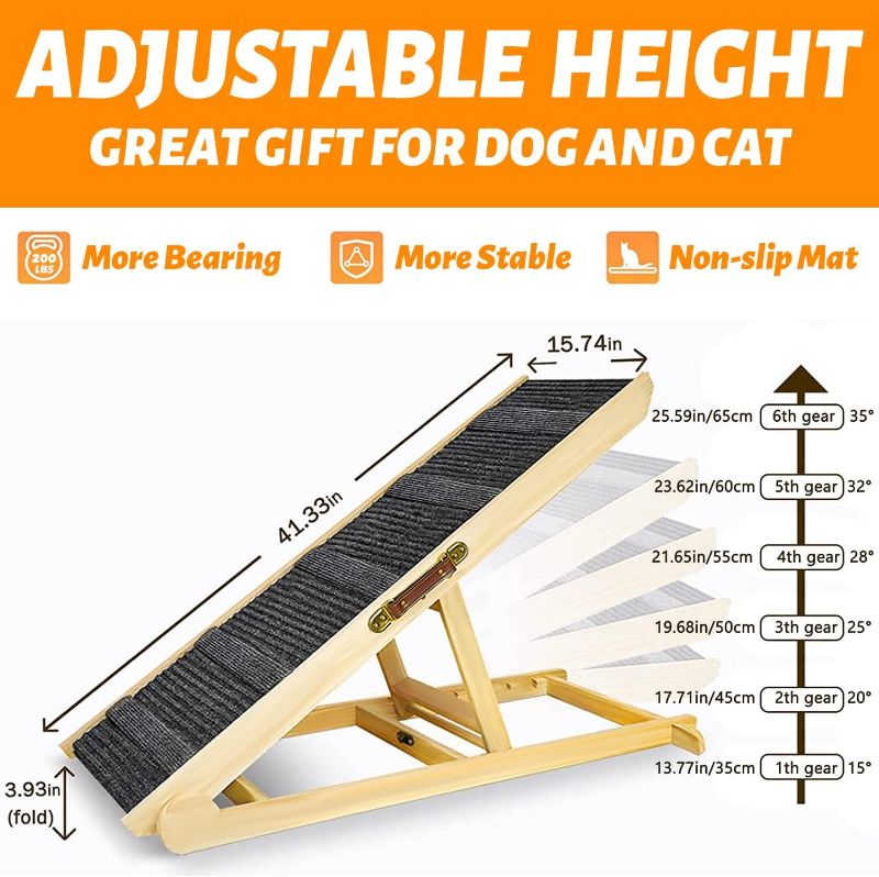 Photo 4 of (READ FULL POST) Dog Ramp for Bed Car Couch SUV Truck, 41.3" Portable Pet Ramp 