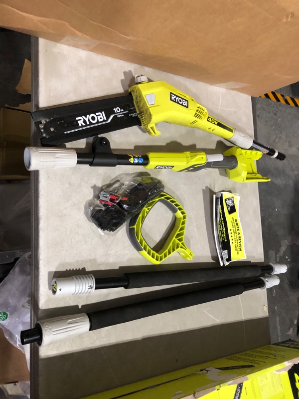 Photo 2 of ***HEAVILY USED - UNTESTED - SEE COMMENTS***
Ryobi 10 in. 40-Volt Lithium-Ion Cordless Battery Pole Saw (Tool-Only)