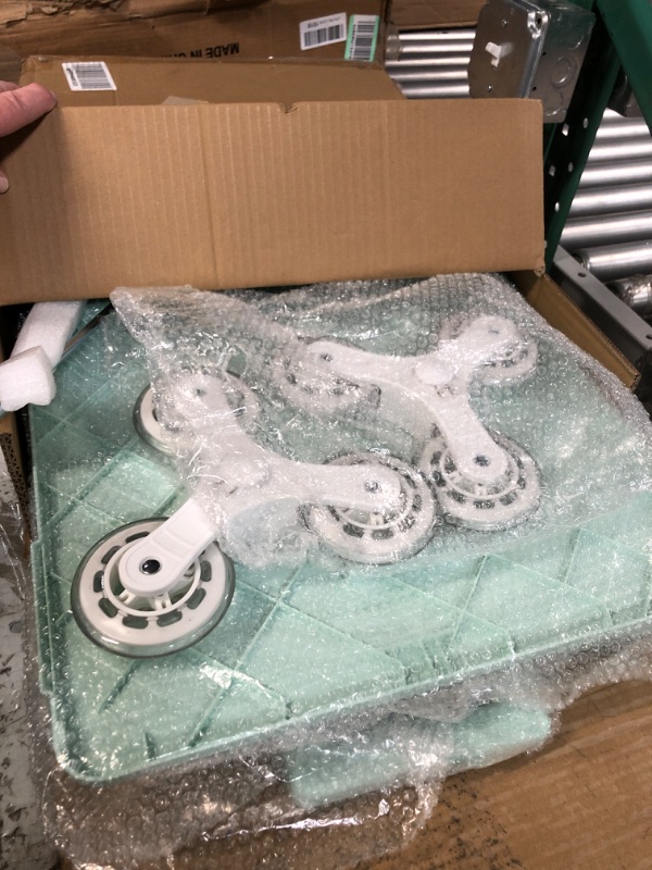 Photo 1 of Honshine Foldable Cart with Stair Climbing Wheels, Collapsible Rolling Crate with Telescoping Handle, Handcart for Grocery Book File Tool Art Supplies(Light Green)