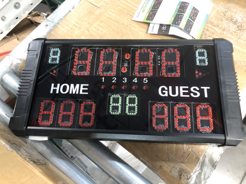 Photo 2 of *MISSING HARDWARE*
Spolehli Led Scoreboard Multisport Scoreboard 14/24s Shot Portable Tabletop Scoreboard 