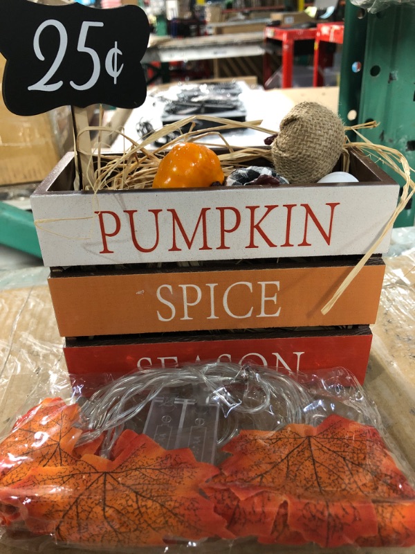Photo 4 of [STOCK PHOTO]-JennyGems It's Pumpkin Spice Season Wooden Block Signs, Fall Decor, Harvest Autumn Thanksgiving Decor, Fall Decorations for Home, Tiered Tray, Made in USA BUNDLED WITH Spoon Buddy - Utensil Rest/Holder - Suction Cup Attaches To Pot Lid on St
