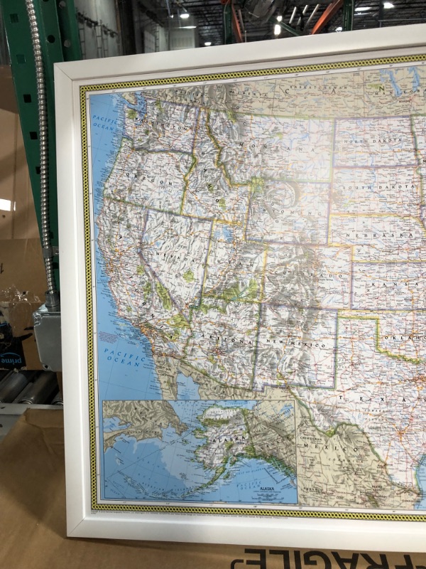 Photo 2 of National Geographic: United States Classic Enlarged Wall Map - Laminated (69.25 x 48 inches) (National Geographic Reference Map)