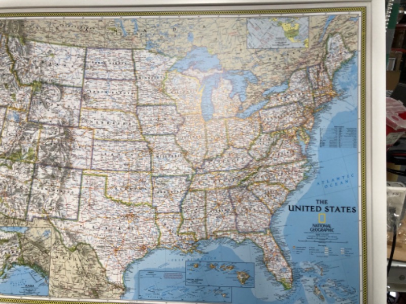 Photo 3 of National Geographic: United States Classic Enlarged Wall Map - Laminated (69.25 x 48 inches) (National Geographic Reference Map)